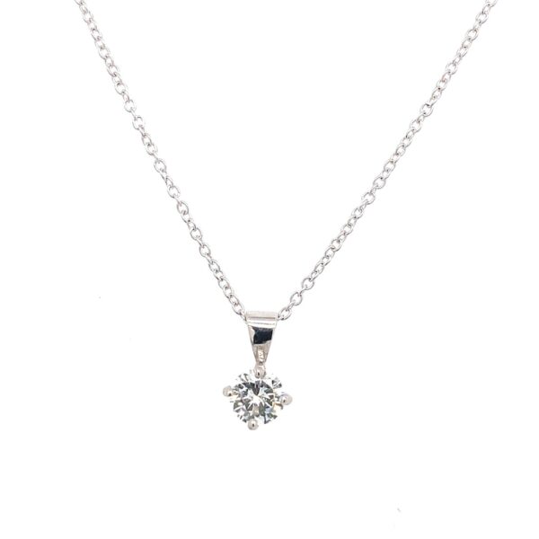 18ct White Gold 0.34ct I/SI1 Round Diamond Pendant with EGL Certificate