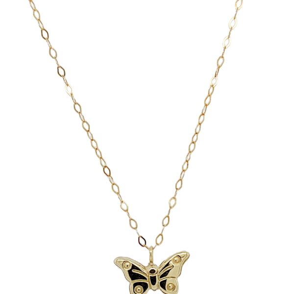 9ct Yellow Children's Butterfly Pendant on 9ct Yellow Gold 16" Chain