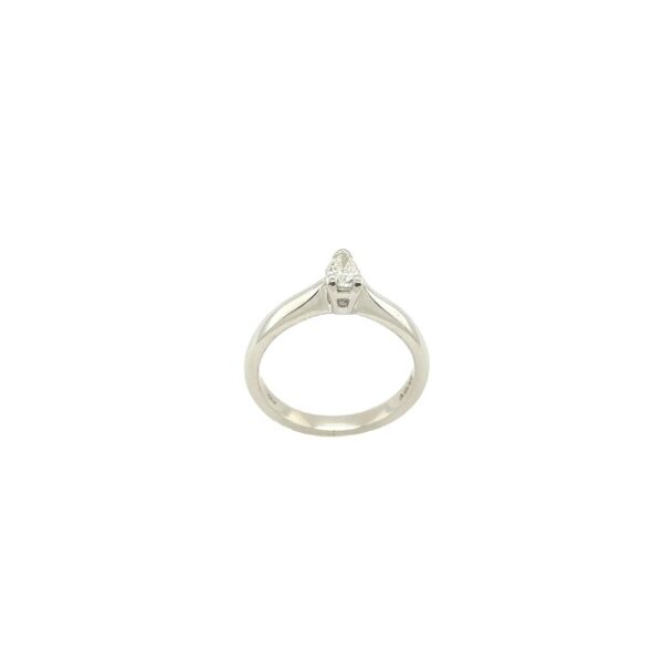 Platinum 0.30ct G Si1 Pear Shape Diamond Ring Set in Classic Knife Edge Band