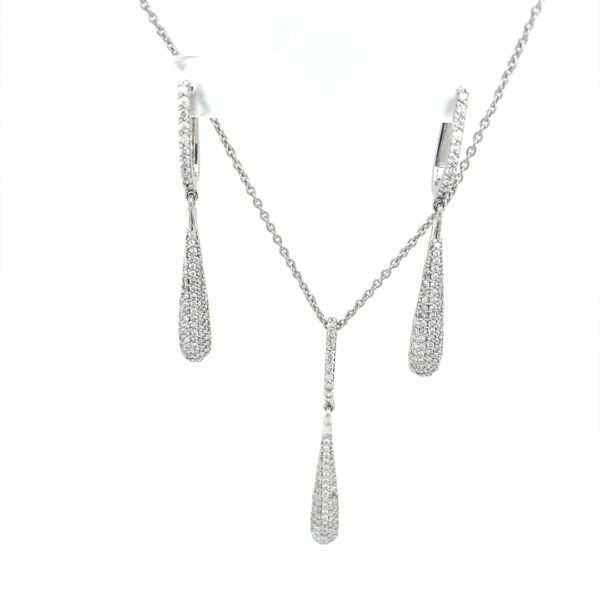 Matching 1.50ct Pendant & Diamond Earrings Set In 18ct White Gold