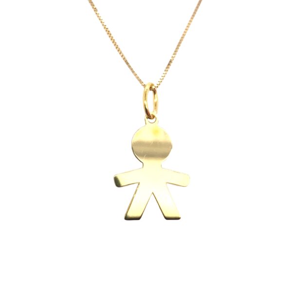 9ct Yellow Gold Boy Pendant With 9ct Jump Ring and Chain