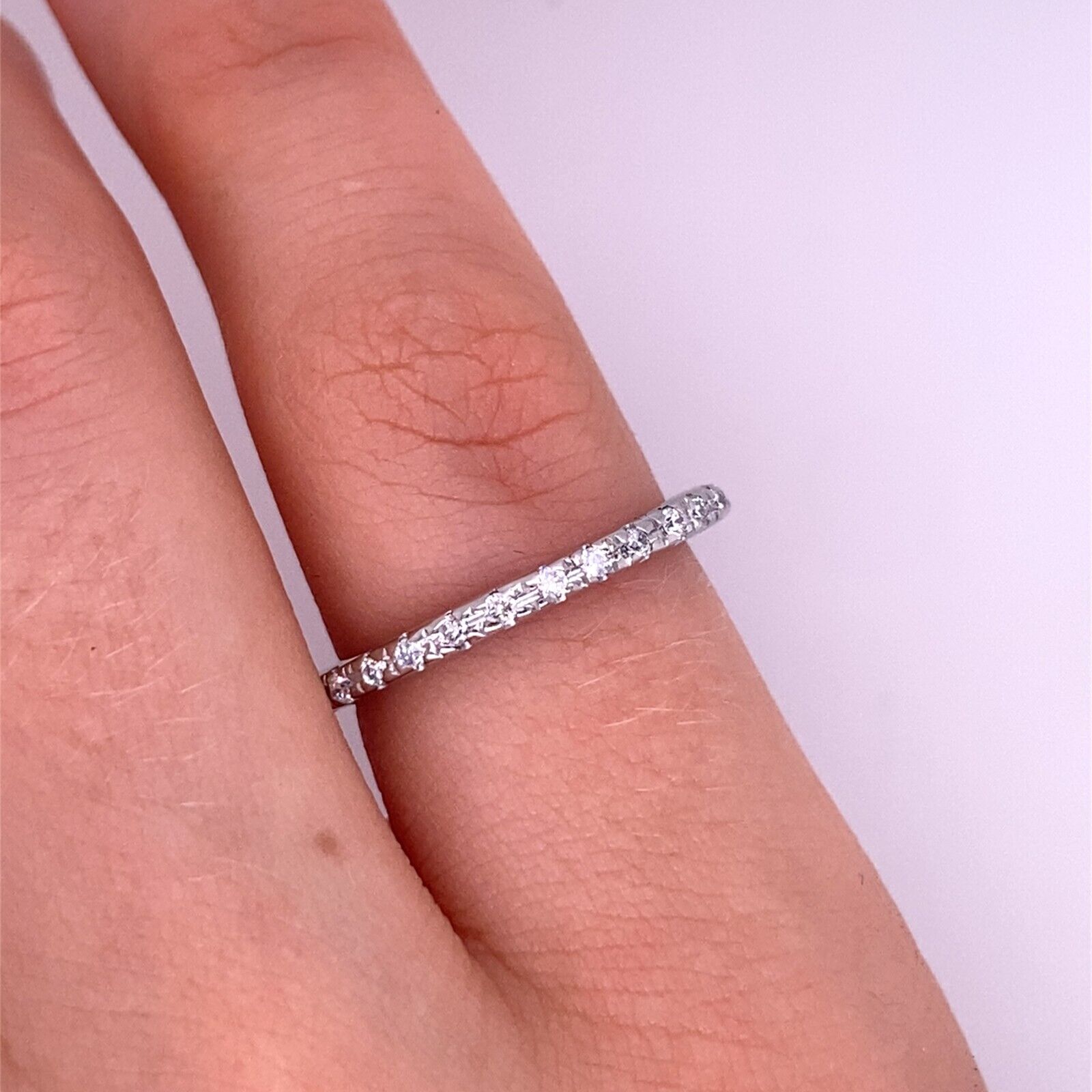 18ct White Gold 2mm Wide Diamond Full Eternity Ring Set With 0.30ct of Diamonds