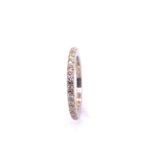 18ct Yellow Gold 2mm Wide Diamond Full Eternity Ring Set With 0.30ct of Diamonds