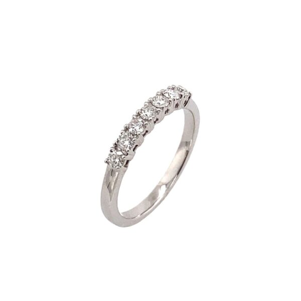 Classic 7 Stone Diamond Eternity/Wedding Band, In 9ct White Gold, 0.25ct