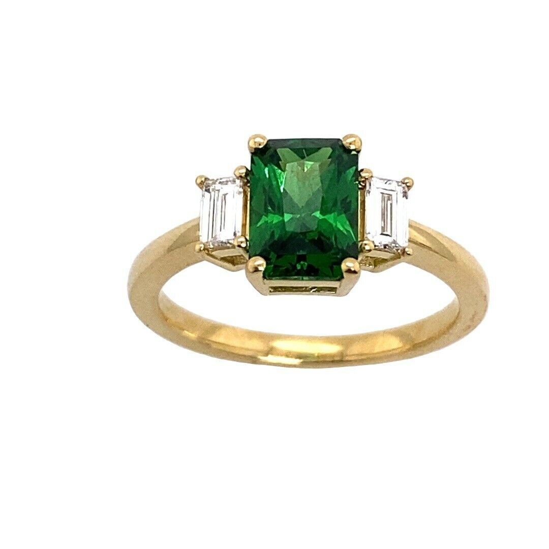Tsavorite and deals diamond ring