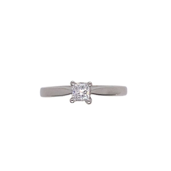 0.25ct F/VS1 Classic Princess Cut Solitaire Diamond Ring, Platinum