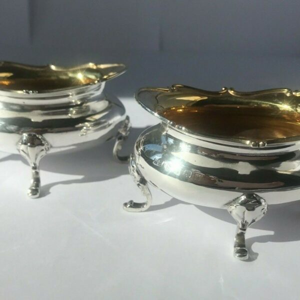 A Pair of Victorian Sterling Silver Salt Dips/Salt Cellars by Henry Hobson, 1897