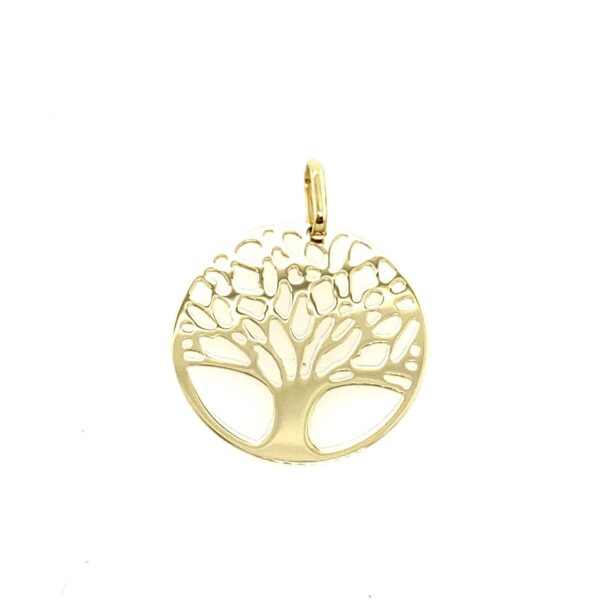 9ct Yellow Gold Round Tree Pendant