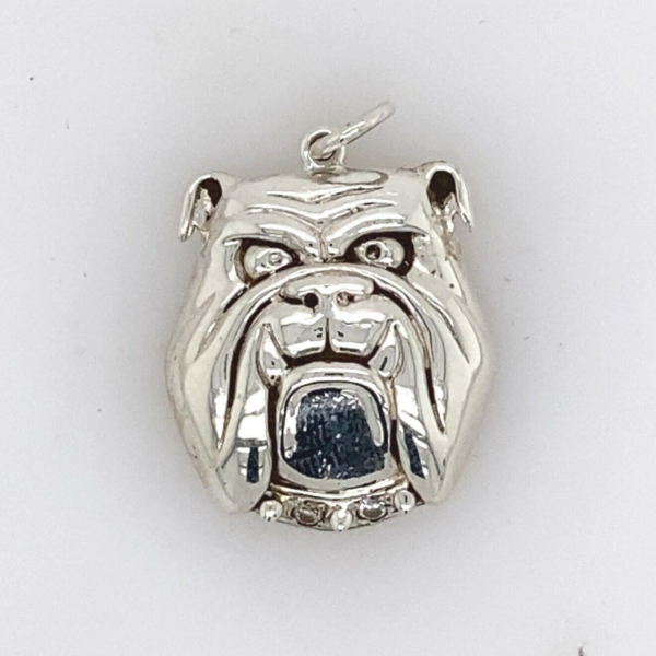 Bulldog Pendant Set In 925 Silver