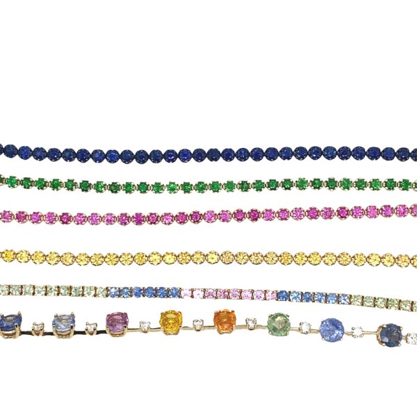 Coloured Stone & Diamond Bracelets