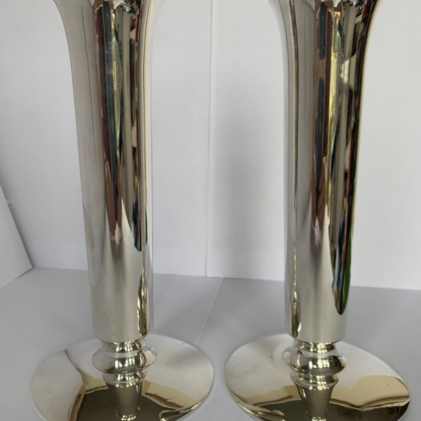 Pair of Matching Sterling Silver Vases by Edward Barnard & Sons Ltd from 1935