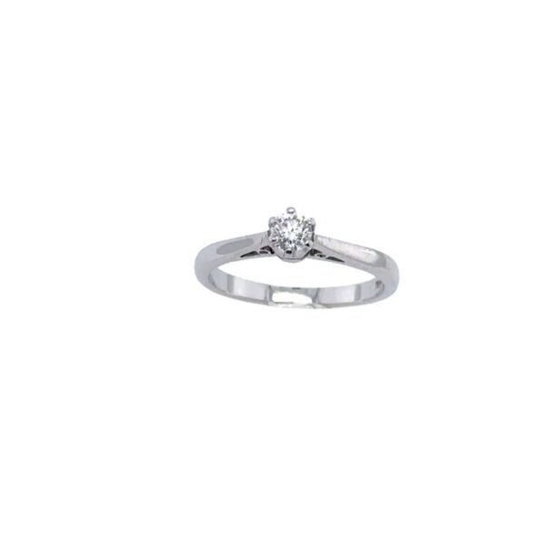Platinum Diamond Solitaire Ring Set With 0.21ct E/SI2 Round Brilliant CutDiamond