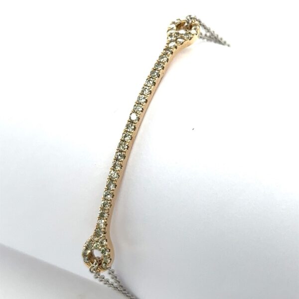 14ct White & Yellow Gold Natural Yellow Diamonds Bar Bracelet, 0.54ct