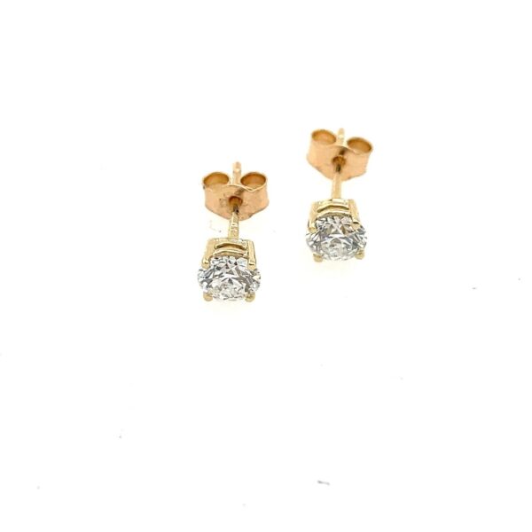9ct Yellow Gold Diamond Earrings, Total Diamond Weight 1.04ct Lab Created