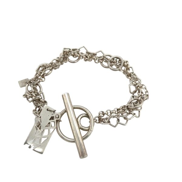 Sterling Silver Round link T- Bar bracelet