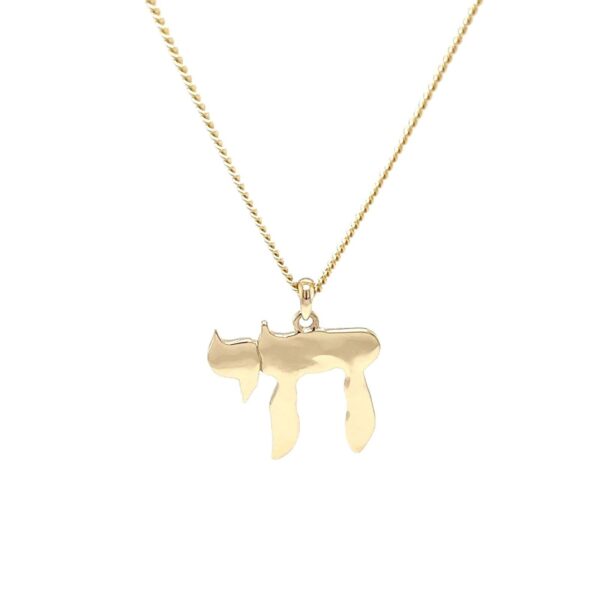 Beautiful 9ct Yellow Gold Solid Men's Hai Pendant with 22" Chain