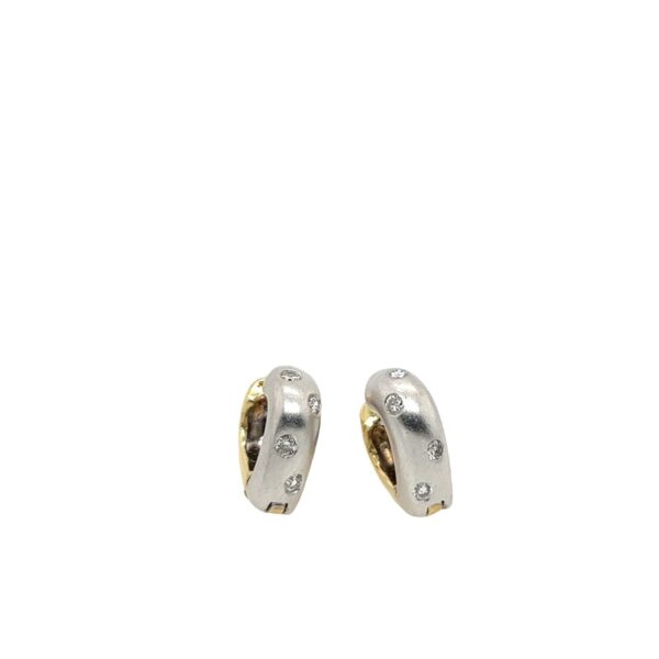18ct Yellow & White Gold Diamond Earrings Set With 0.16ct Natural Diamonds
