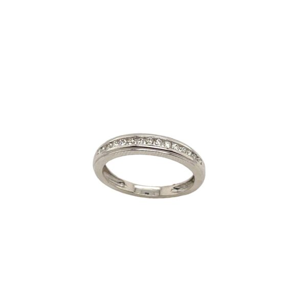 9ct White Gold Diamond Half Eternity Ring Set With 0.20ct Diamonds