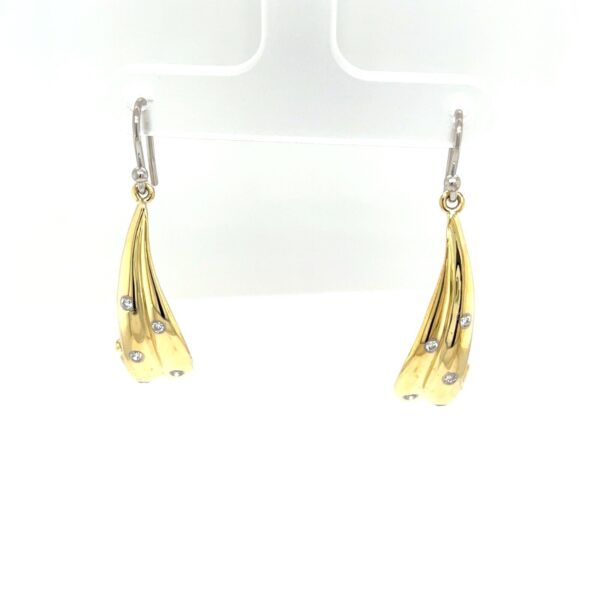 18ct Yellow & White Gold Diamond Earrings, 0.25ct Natural Diamonds