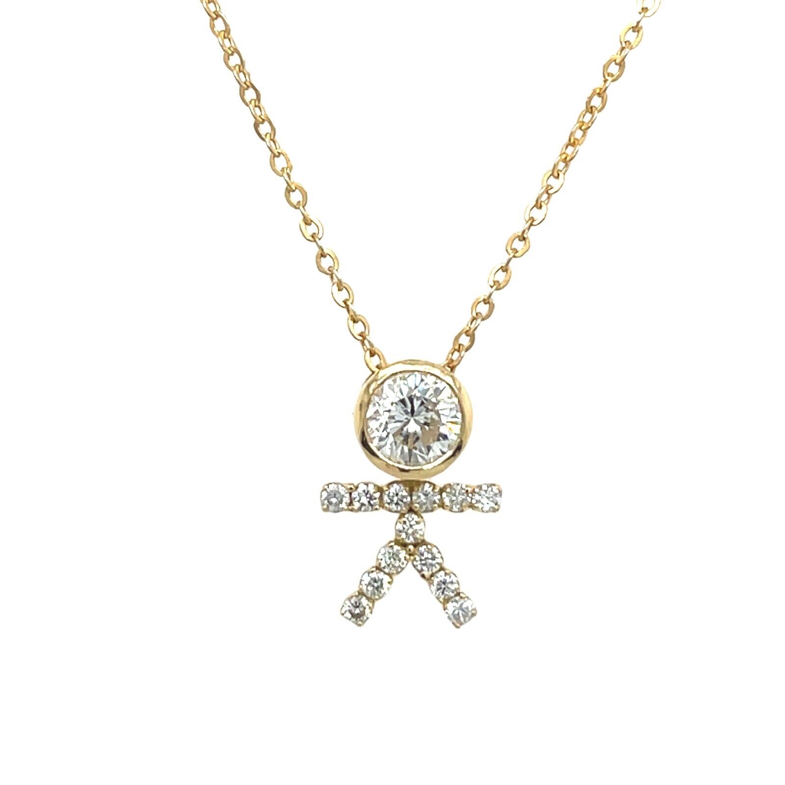 Diamonds Little Boy Pendant Necklace Gold Diamond Boy Pendant