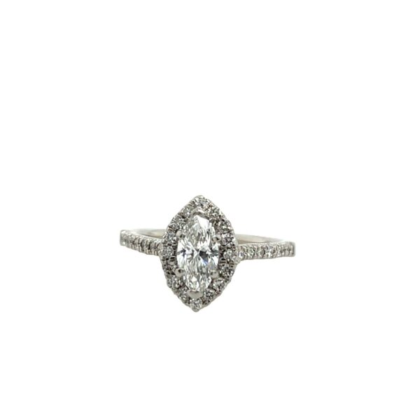 Platinum Diamond Ring, Set With 0.30ct GIA Marquise Shape Diamond