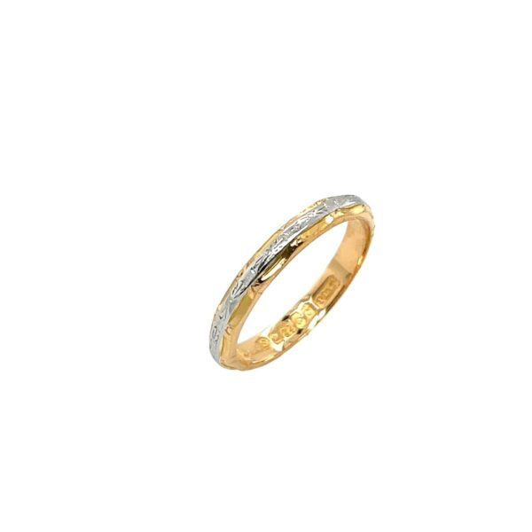 22ct Wedding Band with a Platinum Band Onlay