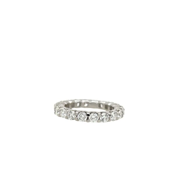Platinum Full Eternity Diamond Ring, Set With 2.20ct Natural Round Diamonds