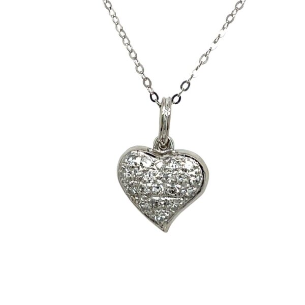 Heart Shape Pendant Set In 18ct Yellow Gold & 9ct Chain