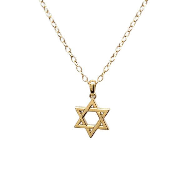 9ct Yellow Gold  Star of David 9mm on an 18/16" 9ct Yellow Gold Chain