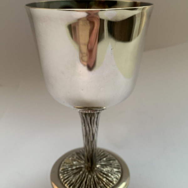 Large Vintage Hazorfim Sterling Silver Kiddush Cup/Goblet
