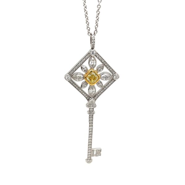 Tiffany & Co Diamond Diamond Kaleidoscope Key Platinum Pendant