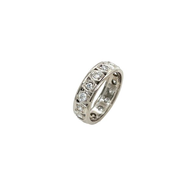 Platinum Full Eternity Diamond Ring, Set With 0.48ct Round Diamonds