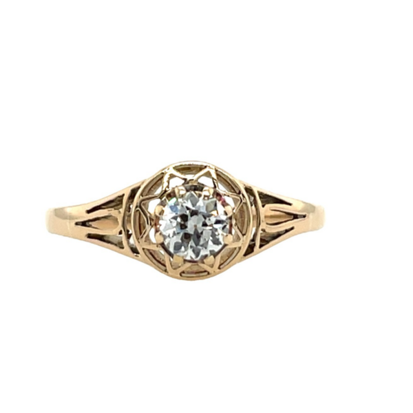 18ct Rose Gold Diamond Ring, Set With 0.30ct Round Diamond