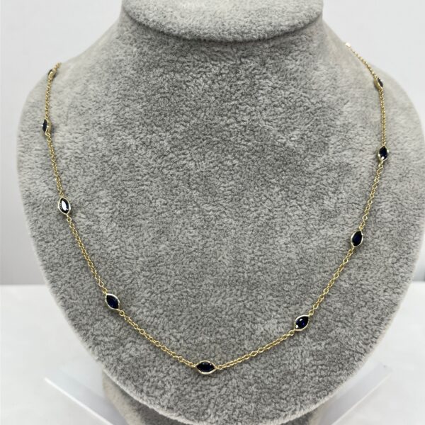 14ct Yellow Gold Natural Sapphire Necklace