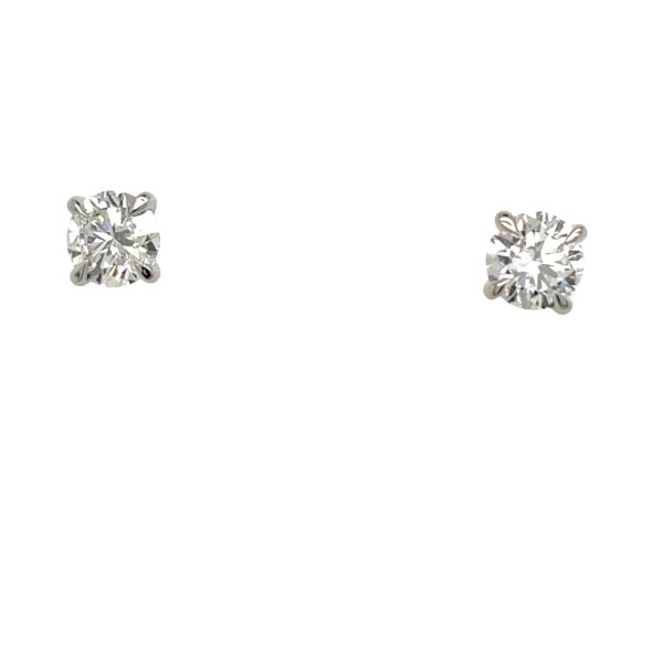 9ct White Gold Lab Created Diamond Stud Earrings, 0.75ct & 0.75ct D/VVS1