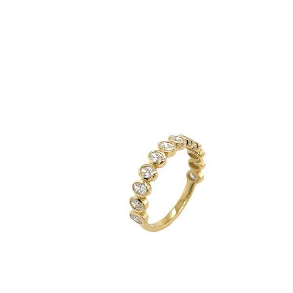 Half Eternity Diamond Ring, Set With 0.85ct Natural Diamonds in 18ct Yellow Gold