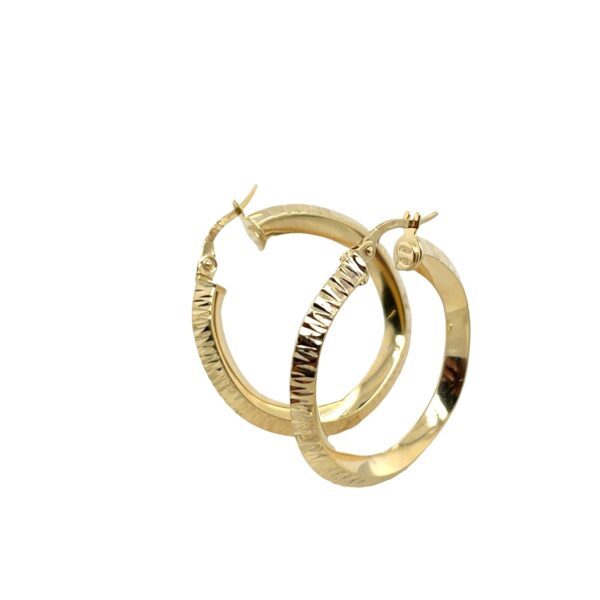 9ct Yellow Gold 28mm Plain Hoop Earrings with Click Fittings
