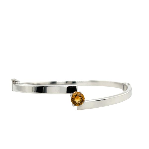 9ct White Gold Bangle set with a Citrine