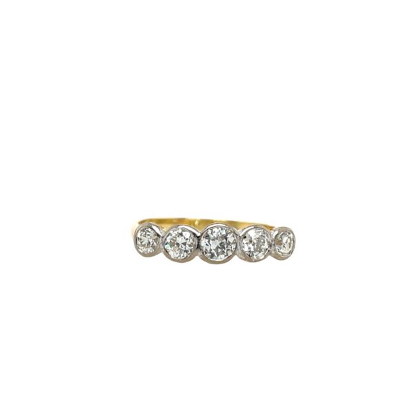 5 Stone Diamond Ring Set With 0.75ct Diamonds in 18ct Yellow & White Gold