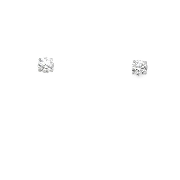9ct White Gold Lab Created Diamond Stud Earrings, 0.50ct & 0.50ct D/VS1