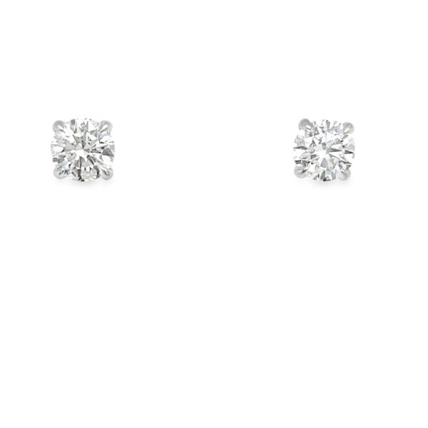 9ct White Gold Lab Created Diamond Stud Earrings, 1.0ct & 1.0ct D/VS1