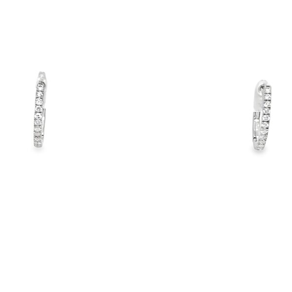 9ct White Gold Natural Diamond Hinged Hoop Earrings