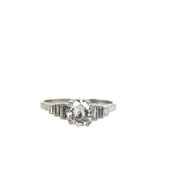 0.85ct Round Brilliant Cut J-SI3 Diamond Ring, Set In Platinum