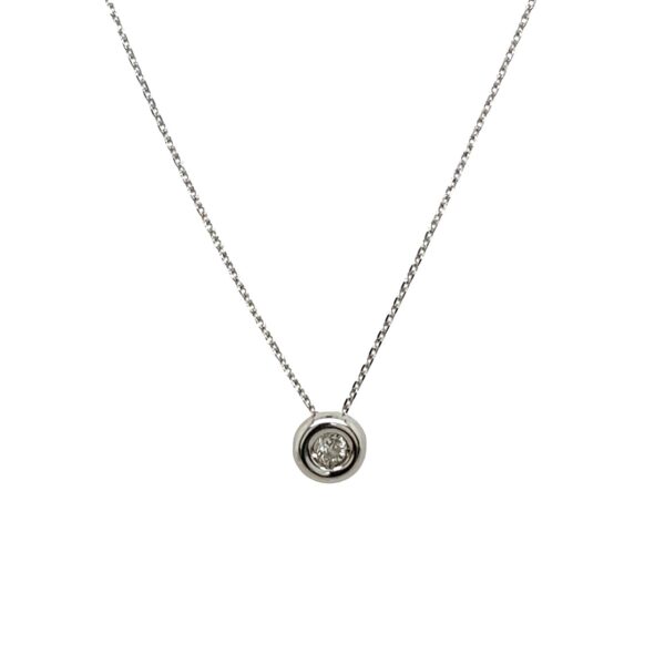 18ct White Gold Diamond Pendant Set With 0.035ct Round Diamond