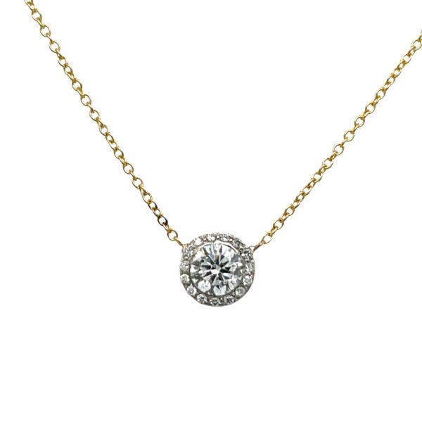 18ct Yellow and White Gold Diamond Pendant Set With 0.40ct natural Diamonds