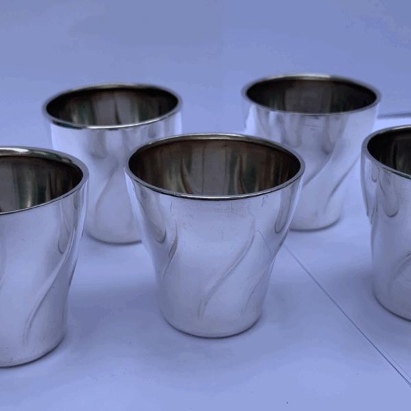 Five Small Silver Kiddush/Shot Cups