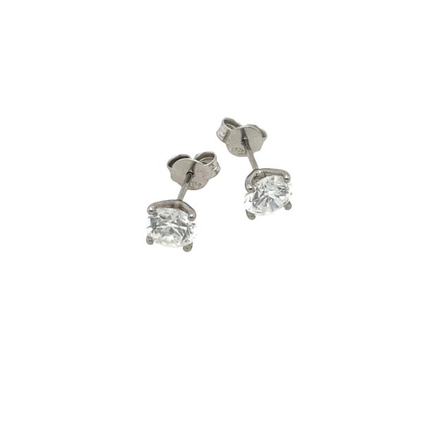 9ct White Gold Lab Created Diamond Stud Earrings, 1.06ct & 1.06ct D/VS2