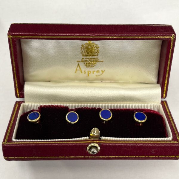 Vintage Asprey Lapis Lazuli Dress Studs