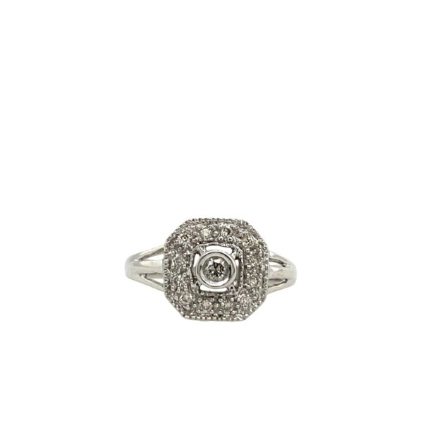 Diamond Cluster Ring Set In 9ct White Gold