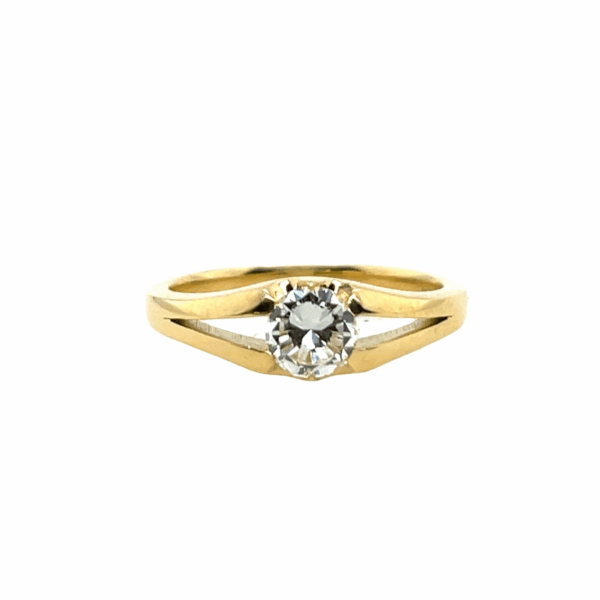 18ct Yellow Gold Diamond Ring – 0.52ct K-L / VS Round Diamond